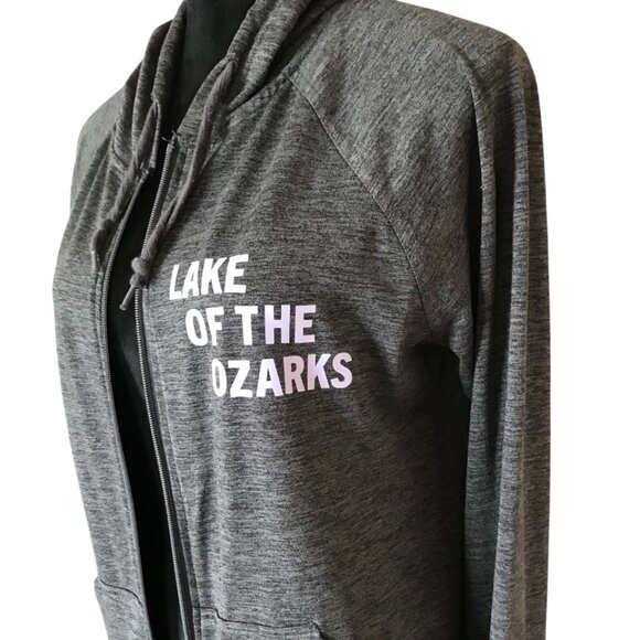Lake of the Ozarks Upcycled Hoodie, Size M: Zip-Up Jacket, Landmarks Marinas - Picture 8 of 10